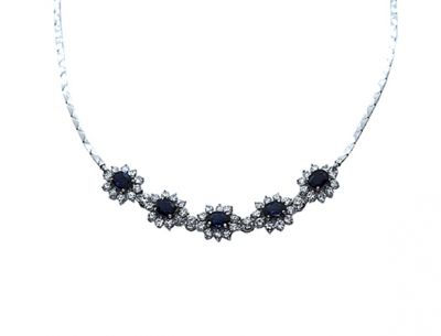 Vintage Sapphire and Diamond Necklace