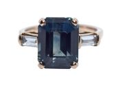 Modern Sapphire and Diamond Ring