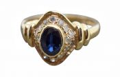 Vintage Sapphire and Diamond Ring