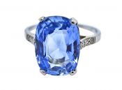 Vintage Ceylon 6.00ct Sapphire and Diamond Ring