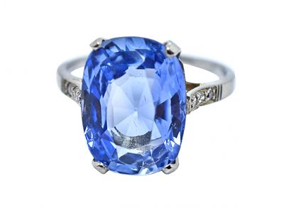 Vintage Ceylon 6.00ct Sapphire and Diamond Ring