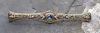 Vintage Sapphire and Pearl Open Work Bar Brooch