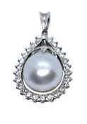 Vintage South Sea Pearl and Diamond Pendant
