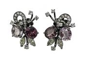Vintage Spinel and Diamond Earrings 