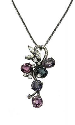 Vintage Spinel and Diamond Pendant
