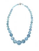 Vintage Strand Of Graduated Aquamarine Bead Necklace