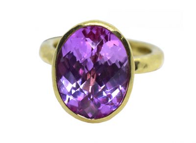 Vintage Synthetic Pink Sapphire Solitaire Ring