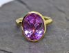 Vintage Synthetic Pink Sapphire Solitaire Ring
