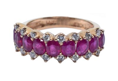 Vintage Synthetic Ruby and Diamond Ring