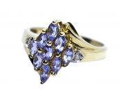 Vintage Tanzanite and Diamond Ring