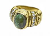 Vintage Tourmaline and Diamond Ring
