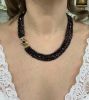 Vintage Triple Strand Garnet Bead Necklace