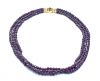 Vintage Triple Strand Garnet Bead Necklace