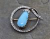 Vintage Turquoise and Diamond Brooch
