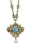 Vintage Zircon and Pearl Necklace