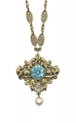 Vintage Zircon and Pearl Necklace