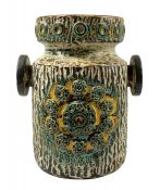 West German Art Pottery Dumler & Breiden Saturn Pattern, Relief Series Vase