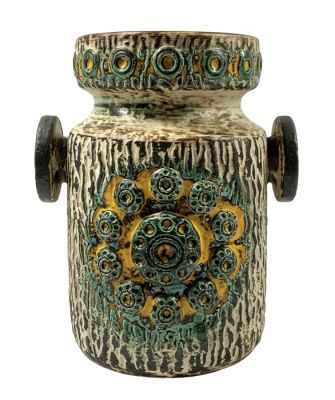 West German Art Pottery Dumler & Breiden Saturn Pattern, Relief Series Vase