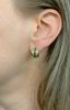 Vintage Emerald and Diamond Huggie Earrings in 14kt Yellow Gold