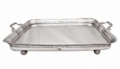 19th Century 958 Fine Silver Gallery Tray, Made In Portugal