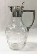 800 Fine Silver And Cut Crystal Claret Jug, Germany, circa 1900-10