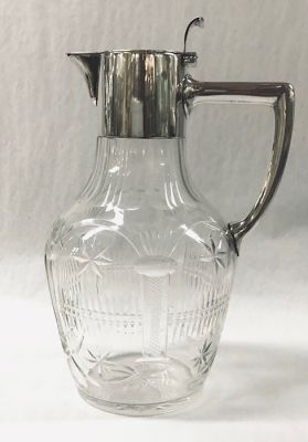 800 Fine Silver And Cut Crystal Claret Jug, Germany, circa 1900-10
