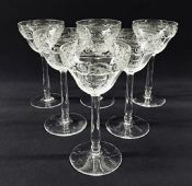 Acid Etched Crystal Wine Glasses