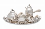 American Sterling Silver and Ivory Blossom Pattern Tea and Coffee Service