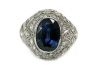 Art Deco 2.66ct Sapphire and Diamond Platinum Ring