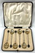 Art Deco Enamelled English Sterling Silver Coffee Spoons