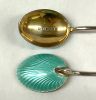 Art Deco Enamelled English Sterling Silver Coffee Spoons