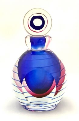Art Glass Sommerso Technique Perfume Bottle