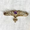 Art Nouveau Amethyst and Pearl Brooch