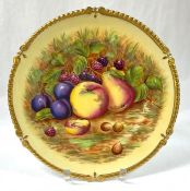 Aynsley Bone China Orchard Gold Pattern Cabinet Plate, Pattern # 7964