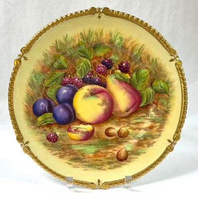 Aynsley Bone China Orchard Gold Pattern Cabinet Plate, Pattern # 7964