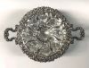 Hand Chased Silver Plate Pedestal Bowl, Early 20th Century