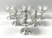 Birks Sterling Silver And Cut Crystal Dessert Dishes, circa 1937