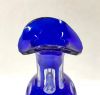 Bohemian Crystal Decanter and Long Stemmed Crystal Sherry Glasses, Cobalt Blue Cut to Clear
