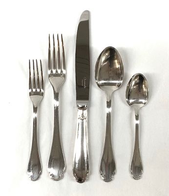 Christofle 76 Piece Flatware “Pompadour” Pattern In Silver Plate