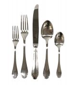 Christofle 76 Piece Flatware “Pompadour” Pattern In Silver Plate