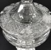 Covered Bright Cut Crystal Punch Bowl With Silver Plate Pedestal Base