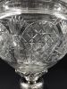 Covered Bright Cut Crystal Punch Bowl With Silver Plate Pedestal Base