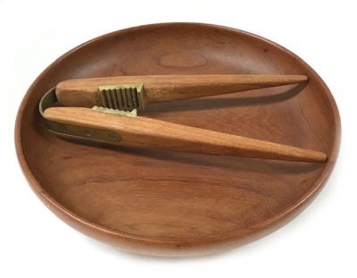 Danish Mid-Century Modern Teak Nutcracker and Bowl