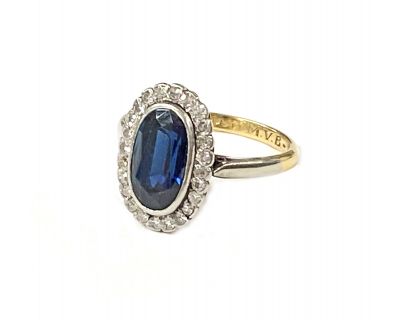 Edwardian Sapphire and Diamond Ring