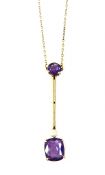 Edwardian Amethyst and Pearl Necklace
