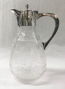 Edwardian Era Sterling And Cut Crystal Claret Jug, Sheffield 1907