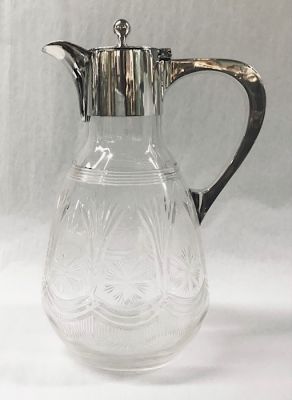 Edwardian Era Sterling And Cut Crystal Claret Jug, Sheffield 1907