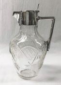 Edwardian Era Sterling And Cut Crystal Claret Jug, Sheffield 1908