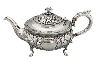 Edwardian Era Sterling Silver Teapot, Hallmarked For Glasgow 1901