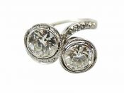 Ellis Bros Vintage Diamond Toi et Moi Ring